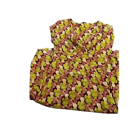 Garnet‎ Hill Womens Printed Surplice V-Neck Short Sleeve Fit & Flare Dress XS - Picture 7 of 9